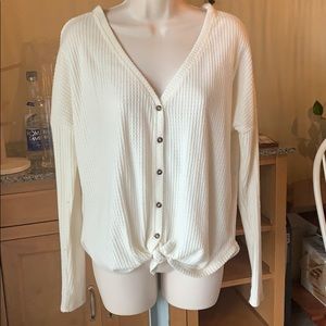 Cream Waffle Tunic